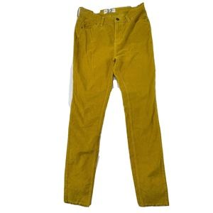 We The Free People Womens Size 27 Mustard Yellow Skinny Corduroy Pants Raw Hem